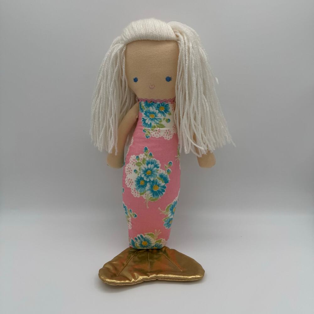 Coquette Aesthetic Alimrose Mila Mermaid Doll 16" Pink Floral Heirloom Plush Toy